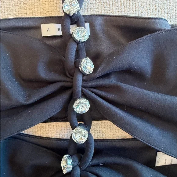 Area Black Strapless Top with Crystal Accents - Picture 3 of 10